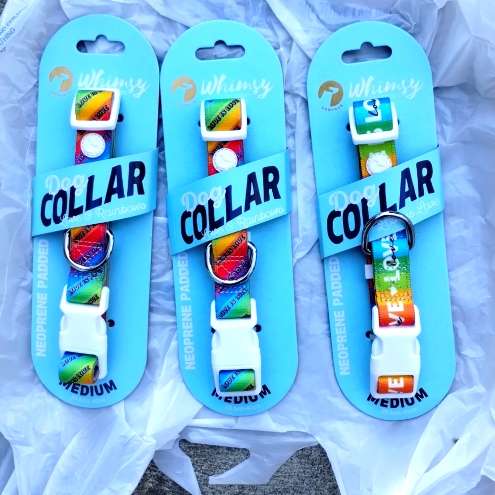 3pc Med Doghaus Pride Dog Collars nwt